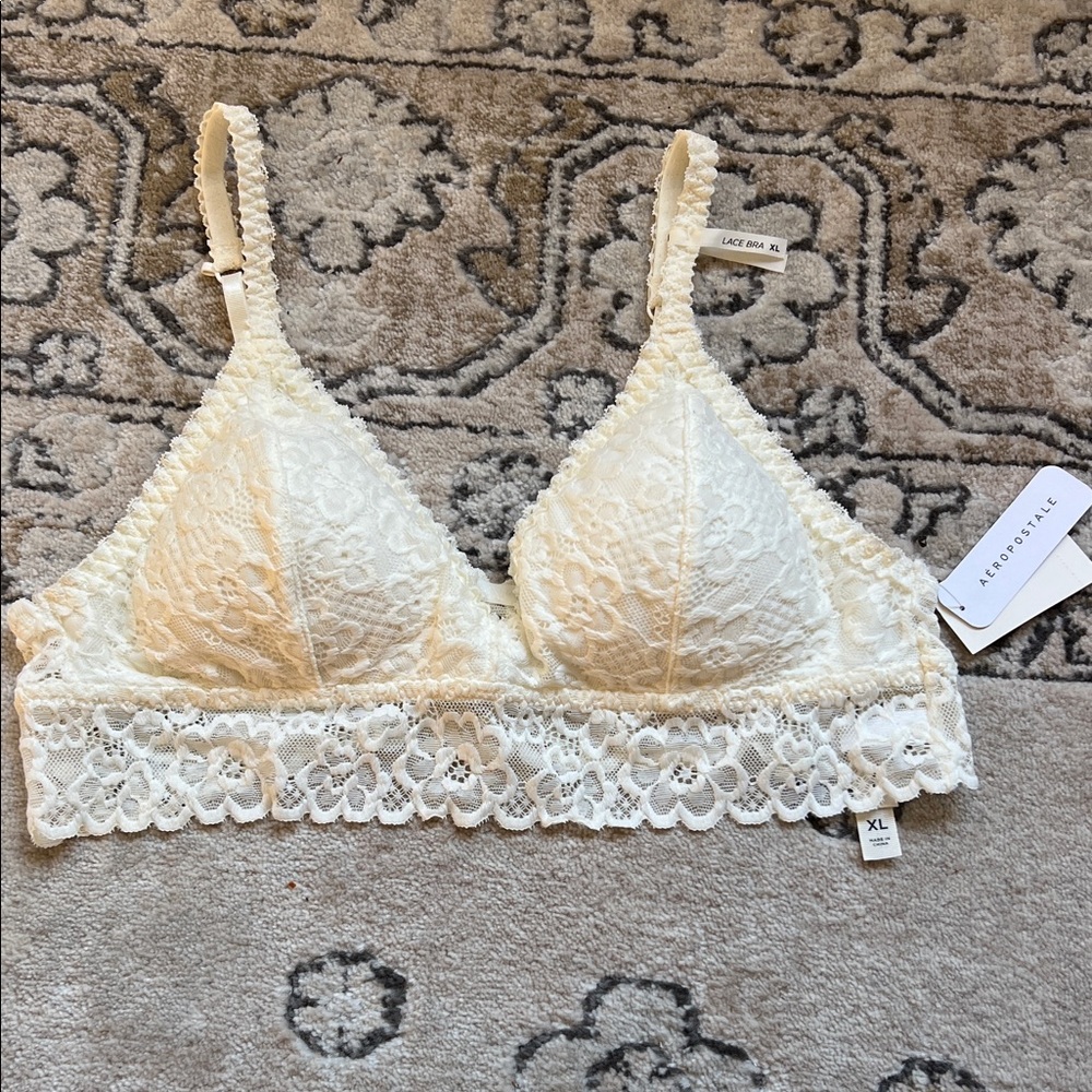 Aeropostale Cream Lace Bralette